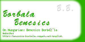 borbala bencsics business card